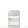 Tampinha de Pão Preto e Branco Frasco de Vidro para Creme Frasco Sub para Creme Facial Transparente Frasco de Amostra de Produto para Cuidados com a Pele Frasco para Máscara Facial Frasco Vazio