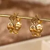 Pendientes Minimalistas de Diseño, Pendientes de Moda Irregulares y Exquisitos de Acero Inoxidable para Mujer, Chapados en Oro de 18 Quilates