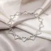 Collar Calado con Forma de Corazón Transfronterizo Europeo y Americano Cadena de Personalidad Venta Caliente en AliExpress Collar Creativo Versátil con Corazón para Mujeres Plata