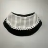 Bandana de mezclilla azul oscuro para gato con cuello de muñeca, ribete de encaje, bufanda rayada para perro, accesorio para mascotas transfronterizo, venta al por mayor