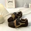 Zapatos casuales gruesos de invierno Argan Rad entrenamiento alemán cálidos con felpa oculta tacón oculto con cordones de algodón estilo coreano doble no