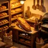 Pan de Ajo Baguette Panadería Simulada Paisaje en Miniatura Juguete de Comida Adorno Decorativo Accesorio DIY Llavero