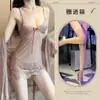 Lingerie Sexy Renda Francesa Transparente Sexy Feminina Suspensório Tule Tentação Tamanho Grande Conjunto de Três Peças Camisola