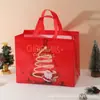 Bolsa de Regalo Navideña No Tejida Transfronteriza al por Mayor Cuadros Papá Noel Bolsa de Mano Laminada Termosellada