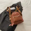 Mochila de PU Moda Feminina 2025 Nova Retro Grande Capacidade Casual Tecida Mochila Feminina Bolsa Feminina