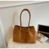 Bolsa Tote Retrô de Camurça Casual para Mulheres 2025 Outono Nova Grande Capacidade Fashionável para o Dia a Dia Ombro Axila