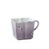 Ino Kiyosong Ritmo Morado Flor Blanca Pintada a Mano Cuadrada de Cerámica Taza Maestra Exquisita Taza de Té Kung Fu Taza Individual Personal