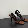 Sandalias de Ante de Punta Cuadrada Estilo Retro Sensual para Chica Caliente con Tacón Alto Sandalias de Verano para Mujer Estilo Coreano de Punta Abierta