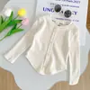 Nuevo Estilo Primavera y Otoño Top Delgado para Bebé, Camiseta Elegante de Color Sólido con Botones, Camiseta Básica de Manga Larga para Niñas, Ropa para Niños
