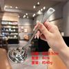 Cuchara pequeña de acero inoxidable con patrón martillado de textura de escama de pescado, cuchara de mesa, cuchara para tazón de sopa, cuchara para beber, juego de dos piezas