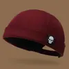 Gorra de Propietario Hombres Mujeres Logo de Calavera Hipster Streetwear Gorra sin Visera Marinero Japonés Estudiante Retro