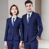 Traje Profissional para Professores Masculino e Feminino Estilo Igual Terno Roupas de Trabalho Outono e Inverno Terno Grosso para Estudantes Universitários Entrevista