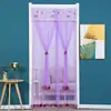 Cortinas de Puerta Anti-Mosquitos al por Mayor del Fabricante, Cortinas de Gasa para el Hogar, Sin Taladrar, Sin Clavos, Cortinas de Ventana Adhesivas de Gasa con Encaje, Estilo de Lujo Ligero