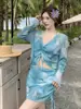 Traje de baño Tallas Grandes para Mujer Ligeramente Gordita mm Tallas Grandes Sexy Estilo Pura Pasión Bikini de Cuatro Piezas Bikini Traje de Baño para Mujer