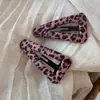 Pasador Rosa con Estampado de Leopardo para Mujer, Estilo Lateral, Pasador de Moda, Pinza para Flequillo, Pinza Bb Japonesa y Coreana, Nuevos Accesorios para el Cabello de Otoño e Invierno