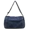 Bolso de Mezclilla Lavada Estilo Japonés para Mujer, Bolso Cruzado Estilo Perezoso, Gran Capacidad, Bolso de Clase Artística, Bolso Bandolera Casual para Mujer