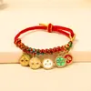Festival do Barco-Dragão corda colorida Xizang cinco caminhos deus da riqueza pulseira pulseira tecida à mão novo estilo chinês corda vermelha presente atacado