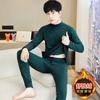 Esencial Otoño e Invierno Set Suave de Terciopelo Pantalón de Otoño Cepillado por Ambos Lados para Hombre Cintura Alta Temperatura Constante Auto-Calentable Manga Larga Ropa Interior Térmica