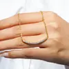 Collar con Colgante de Plata de Ley S925, Moissanita de 1 Quilate, Cadena para Clavícula de Moda para Mujer, Lujo Accesible, Transfronterizo