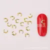 Pacote com 100 Decoração para Unhas Rebite Metálico Adesivo de Unha DIY Fototerapia Caixa de Pedras Estrela Lua Rebite Acessórios