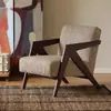 Sillón Individual de Madera Maciza para Sala de Estar Richard Ocio Retro Balcón Cafetería Vintage Diseñador Perezoso Alojamiento