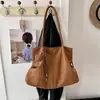 Bolsa Tote de Gamuza de Gran Capacidad Nueva para Otoño/Invierno 2026 Bolso de Hombro Simple Casual de Alto Valor para Mujer