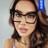 Gafas de montura grande ojo de gato de arroz, combinación de colores, montura de gafas personalizada en línea, popular en ins, montura de gafas, moda europea y americana, forma cóncava, espejo plano
