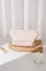 Bolsa cosmética de tela casual con estampado estéreo de trébol de cuatro hojas, gran capacidad, bolsa de almacenamiento para productos de cuidado de la piel, bolsa de neceser de mano para viaje