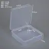 Caixa quadrada de plástico transparente, caixa para embalagem de itens pequenos, esponja de pó, equipamento de pesca, ferragens, distintivo, cartão e caixa de armazenamento de contas