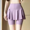 Pantalones falda de dos piezas de imitación para mujer estilo nuevo, pantalones tipo tiburón de tres puntos antiexposición, falda pantalón de tenis para exteriores de verano, pantalones de yoga de talla grande transfronterizos