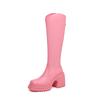 Botas de Caballero Gruesas Cómodas Estilo Nuevo Otoño e Invierno 2026 Estilo Británico Moda Tacón Grueso Simple Cierre Trasero Botas Altas