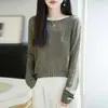 Tricô de Moda Floral Vazado High-Light Francês para Mulheres Emagrecedor Versátil Camada Base de Suéter Top Casual Relaxado