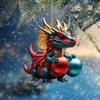 Cross-border novo acrílico plana dinossauro pingente bonito dragão bebê decoração pingente decoração da árvore de Natal carro pendurado