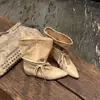 Primer Encuentro Temporada Encaje Retro con Cordones Bloque de Color Estilo Occidental para Mujer 2026 Nuevas Botas Cortas Otoño/Invierno Tacón Grueso Punta Fina para Mujer
