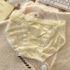Ropa Interior Sexy de Encaje para Niña Estilo Japonés Cintura Media Entrepierna de Algodón Puro Sin Marcas Malla de Seda de Hielo Shorts Triángulo para Mujer