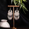 Pendientes Miao Étnicos de Borla Larga Estilo Nuevo, Pendientes Exagerados de Declaración de Moda Estilo Étnico de Plata Miao de Lujo Ligero