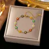 Pulsera de Acero de Titanio de Alta Calidad que no se decolora Lujo Ligero Versátil Estilo Ins Chapada en Oro de 18K Joyería de Mano Exquisita de Gama Alta