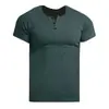 Verão 2023 comércio exterior novo camisa Henry gola Henry camiseta de manga curta masculina retrô algodão casual esportiva camisa polo masculina