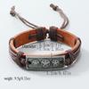 Pulsera de Cuero Retro Tejida a Mano Simple, Pulsera Personalizada Ajustable de Estrella de Cinco Puntas para Hombres y Mujeres, Joyería Más Vendida Europea y Americana