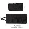 Bolsa de Almacenamiento para Brochas de Maquillaje Off-White con 12/18/24 Ranuras, Bolsa Plegable Enrollable con Hebilla Magnética de Cuero PU, Organizador Portátil de Brochas de Maquillaje