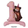 Globo de Oso de Pie Nuevo Transfronterizo para Fiesta de Cumpleaños de Bebé Niño y Niña de 1 Año Navidad