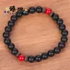 Pulsera Minimalista de Nicho con Cuentas de Obsidiana Roja, Coral Rojo, Espaciadores de Madera, Venta Caliente Transfronteriza de Amazon, Venta al por Mayor
