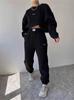 Conjunto Transfronterizo de Comercio Exterior Amazon: Conjunto de Dos Piezas: Sudadera de Manga Larga con Cuello Redondo y Pantalones Deportivos Elásticos, Adecuado para Ir al Trabajo, Cómodo y Casual