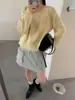 Suéter Pulóver Nuevo Diseño de Lentejuelas y Perlas Falso Dos Piezas Estilo Coreano Tejido Holgado para Mujer Otoño/Invierno 2026