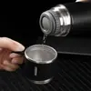 Taza Recta Termo de Acero Inoxidable 304 de Gama Alta con Tres Tapas Set de Caja de Regalo Regalo de Negocios Venta al por Mayor Portátil Popote