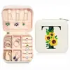 Caja de joyería portátil exquisita de alta gama en color de stock logo impreso caja de joyería aretes anillo caja de almacenamiento de joyería