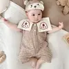 Ropa para Bebé, Mamelucos de Verano Finos de Manga Corta para Bebés y Niños Pequeños, Lindos Mamelucos de Cuadros de Celebridad de Internet, Mamelucos de Manga Media Súper Lindos