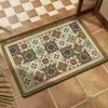 Alfombrilla de baño retro de tierra de diatomeas estilo americano, alfombrilla antideslizante absorbente de agua para baño y inodoro
