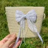 Nueva Bolsa Cruzada de Primavera y Verano para Niños, Monedero, Bolso de Playa para Viajes, Lindo Bolso de Paja con Flores, Bolso de Hombro para Niños Pequeños