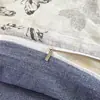 Nuevo juego de sábanas de cuatro piezas estilo lino floral retro, con una funda nórdica de algodón y lino lavado, y una lujosa colección de ropa de cama